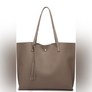 Soft Faux Leather Tote Shoulder Bag